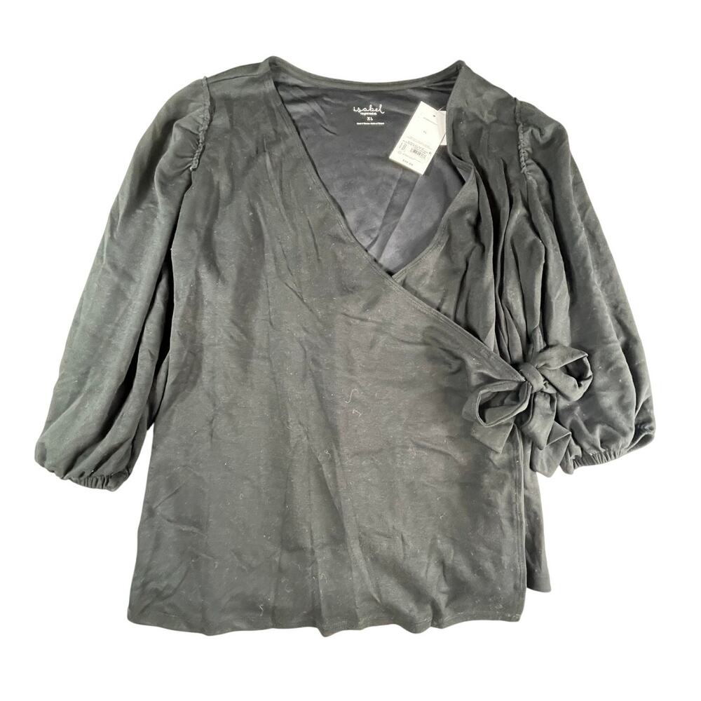 Isabel Maternity Shirt Womens Large Black Nursing Wrap Long Sleeve Target NWT